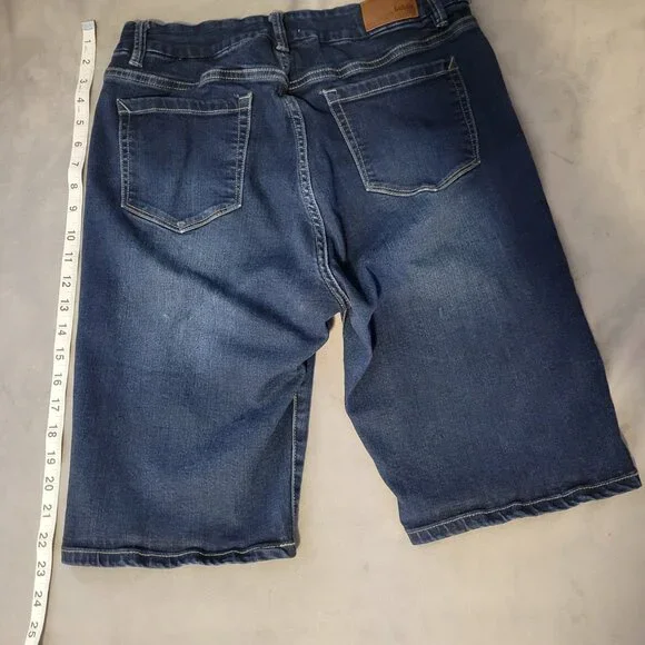 Bohme Bermuda Denim Shorts Blue Button Fly 5-Pocket Design Womens Size 31 - Picture 5 of 8